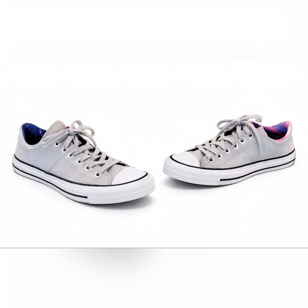 Converse Low Top Gray Sneakers Womens 7, Pink, Purple Lining, Streetwear